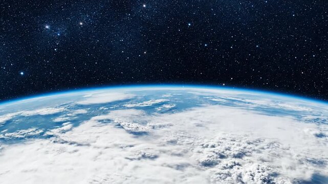 Earth from space with stars.