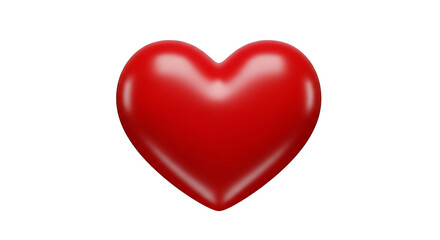 Fototapeta premium Red Heart Shape 3 D Render love symbol
