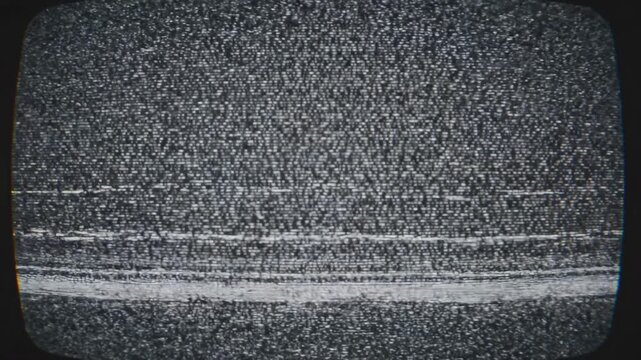 Glitch noise static with television screen effect concept. Vintage TV screen with static noise and black and white interference patterns