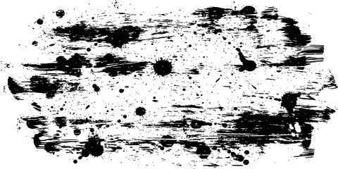 Naklejka premium Black Grunge Ink Splatter and Brush Stroke Texture Abstract Background Vector