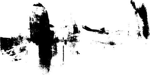 Obraz premium Black Abstract Grunge Paint Brush Strokes Texture Overlay Vector Element