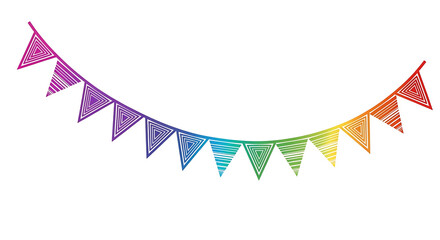 Obraz premium Rainbow gradient triangle bunting string banner flag