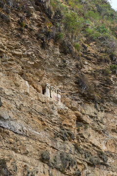 The Sarcophagi of Karaj&iacute;a are impressive pre-Hispanic tombs from the Chachapoyas culture (around 1470 AD), located in the Amazonas region of Peru.