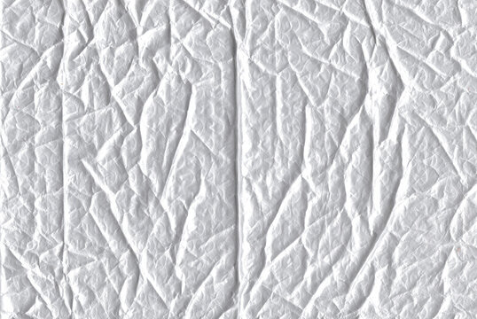 White wrinkled plastic bubble wrap bag texture background with creases