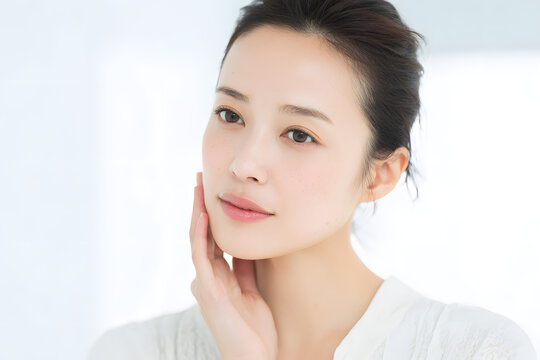 顔のトラブルに悩む日本人女性（美容・スキンケアの課題）｜Japanese woman concerned about face problems