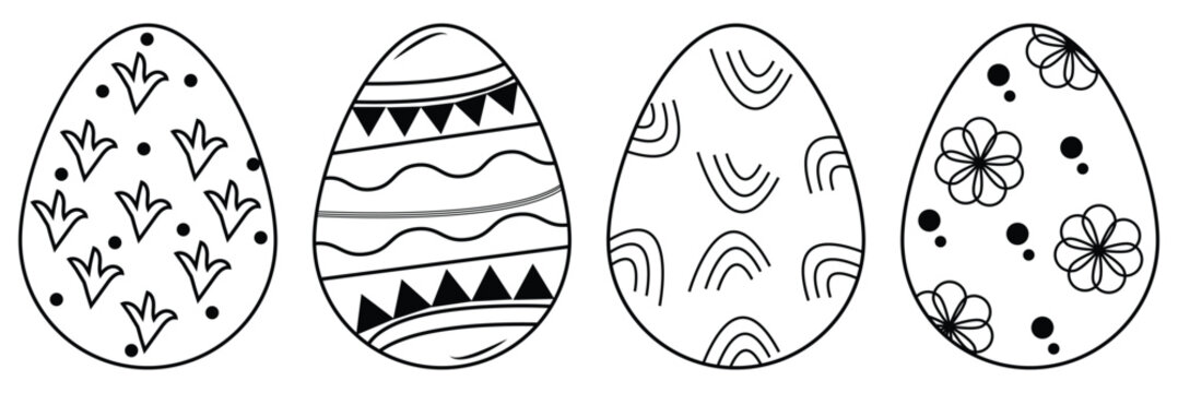Easter egg icon, vector. Ester eggs shell. Egg shell and egg icon set. Cracked egg vector illustration. Easter egg outline icon set vector eps 10.