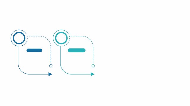 Business plan infographic 4-step template animation. Business plan infographic with a colorful flowchart for the planning and presentation stages of a business. 