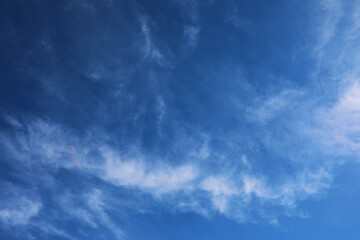 Fototapeta premium Summer blue sky cloud gradient light white background. Beauty clear cloudy in sunshine calm bright winter air bacground. Gloomy vivid cyan landscape in environment day horizon skyline view spring wind