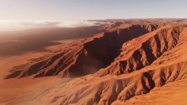 Arid mountain range clouds.
