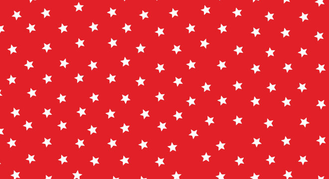 White stars on red background pattern.