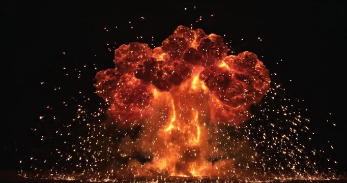 Fireworks explosion on black background.