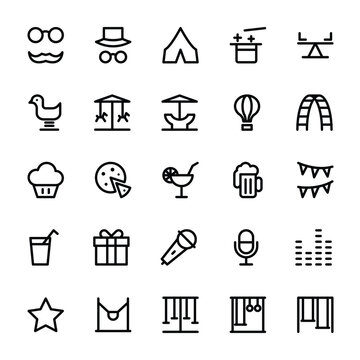 Outline icons for carnival