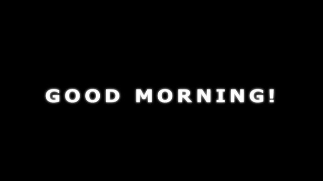 Good Morning text typography animation on solid background ,simple text concept