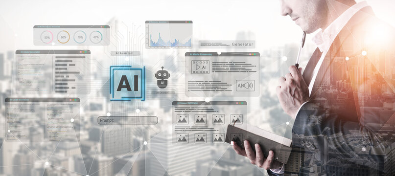 AI assistant dashboard for code, media, and image generation with performance analytics and chatbot modules Parse