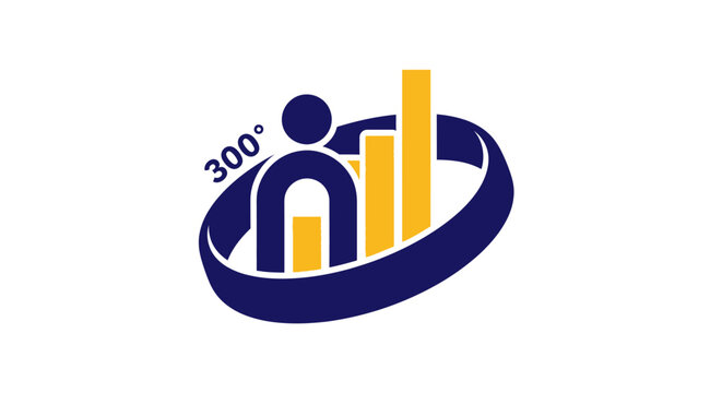 Abstract Corporate Logo Icon Featuring Person And Bars.