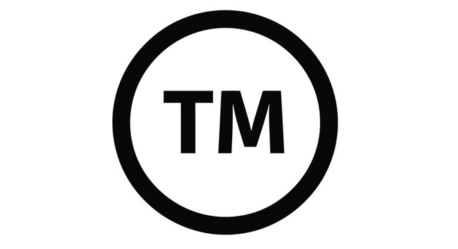 Vector graphic illustration of a trademark symbol in a circle design