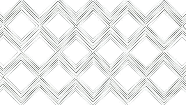 Minimalist black and white geometric pattern featuring overlapping square frames for modern abstract background.