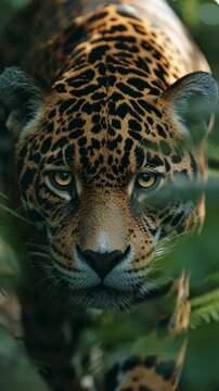 Close up of a jaguar in jungle