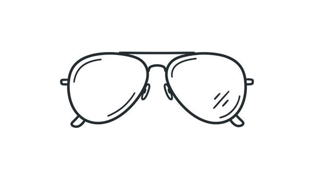 Minimalist Outline of Aviator Sunglasses