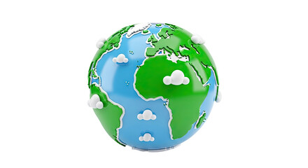 Obraz premium Stylized 3D Globe with Clouds