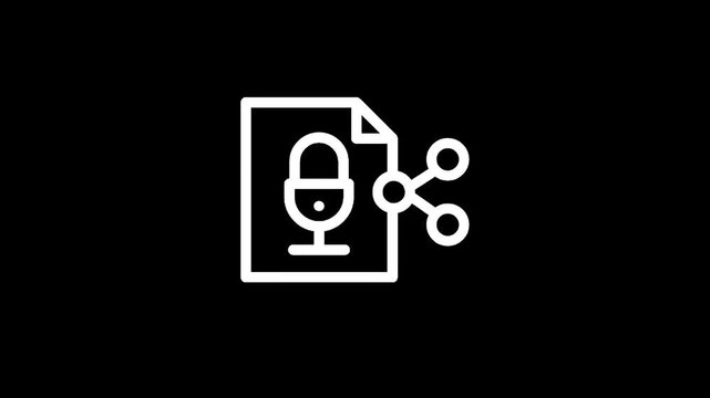 Audio file sharing icon with microphone and network connection