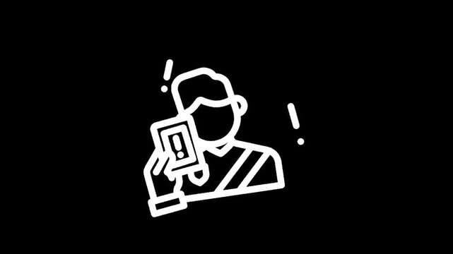 Simple white outline icon of a person wearing a sports jersey with a shield emblem