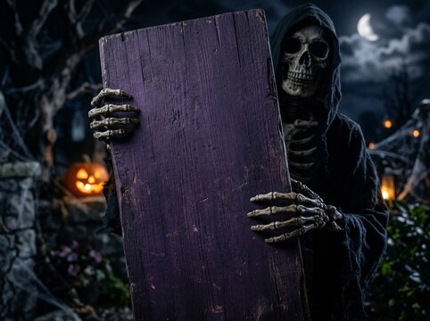 halloween background with skelton