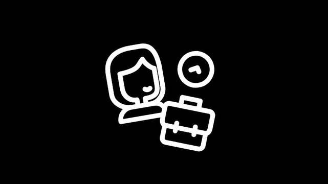Businesswoman with briefcase and clock icon representing time management and career success