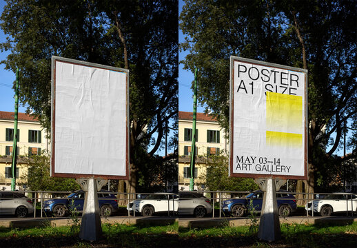 Mockup Of Customizable A1 Poster In City