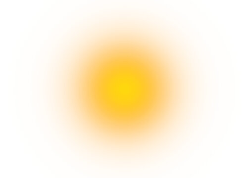 Bright Yellow Glow Light Effect on Transparent Background &ndash; Radiant Energy Burst