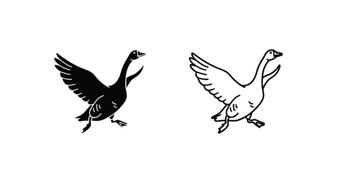 Geese Symbols Vector Designs for Branding Vector
