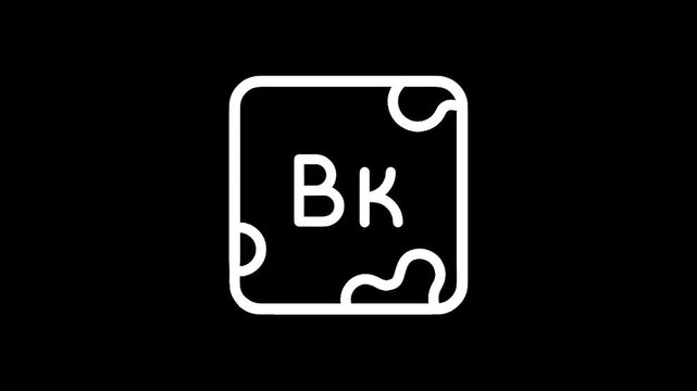 Periodic table element symbol Bk for Berkelium with atomic number 97