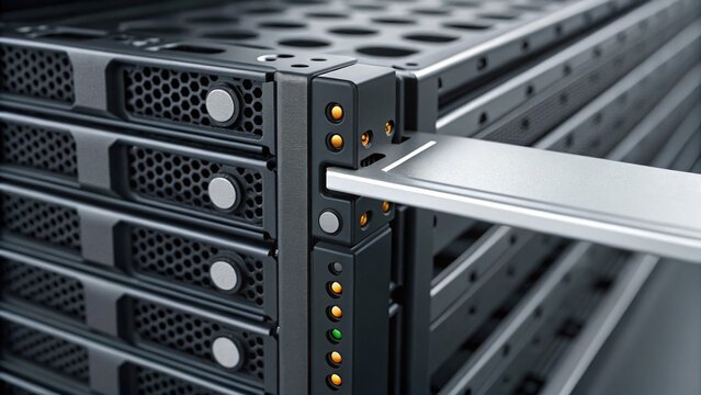 Detailed View of High-Performance Server Blade Insertion Process