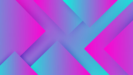 Fototapeta premium Artistic background with a mix of purple magenta and teal cyan colors featuring clean overlapping geometric shapes and soft shadows