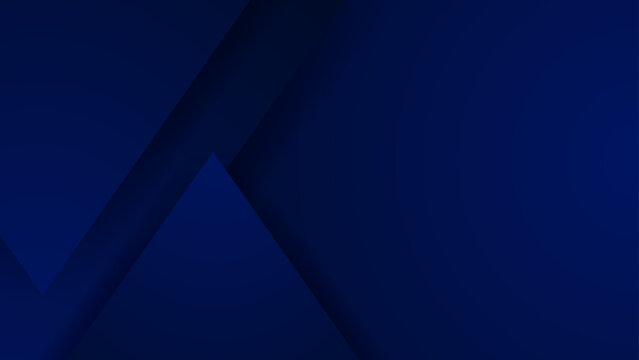 Minimalist dark blue background featuring overlapping geometric triangle shapes with soft shadows