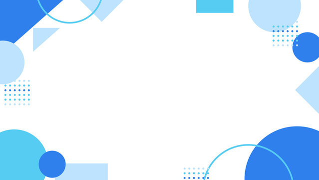 Minimal Blue Geometric Corner Frame 16:9, Transparent Background Abstract Presentation Template