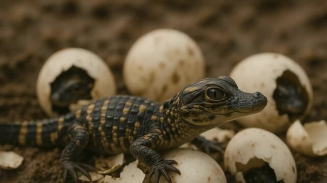 lizard on the eggs