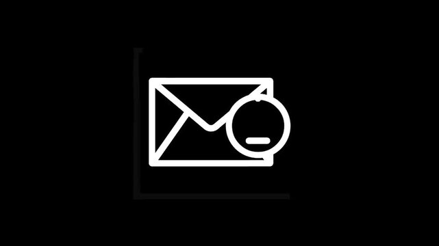Email notification icon with a negative symbol indicating a decline or loss