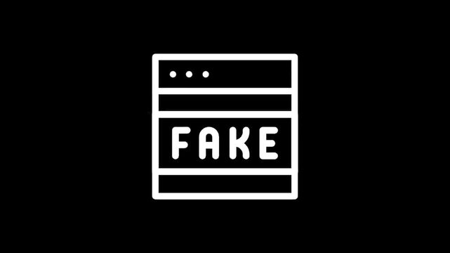 Icon representing fake news or misinformation displayed on a computer screen