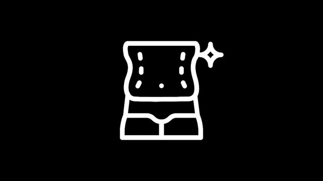 Stylized icon representing a slim, toned torso with a sparkling effect