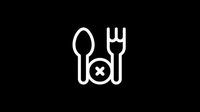 Icon representing no food or dining, with a spoon, fork, and prohibition symbol