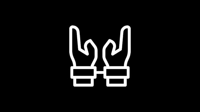 Icon of hands cuffed together, symbolizing arrest, crime, or restriction