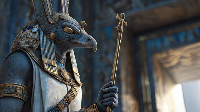 Egyptian Inspired Mythical Bird Sculpture Creation