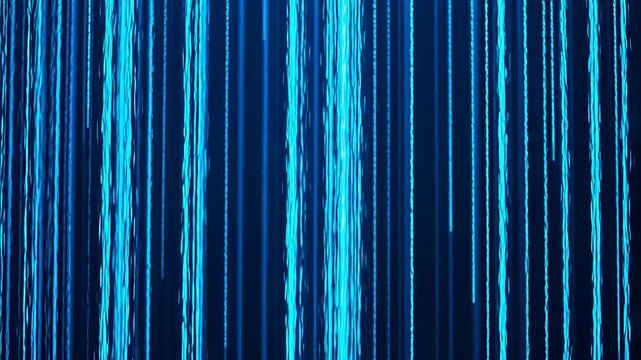 Abstract blue digital rain, futuristic technology background
