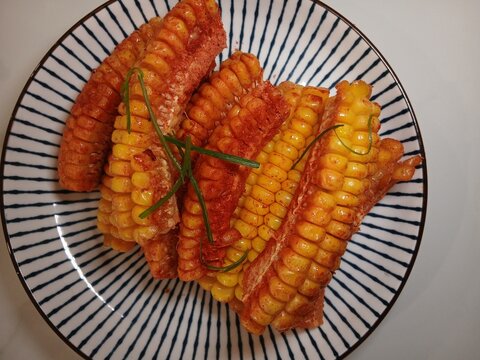 Corn ribs are processed corn that is split vertically so that it looks like ribs