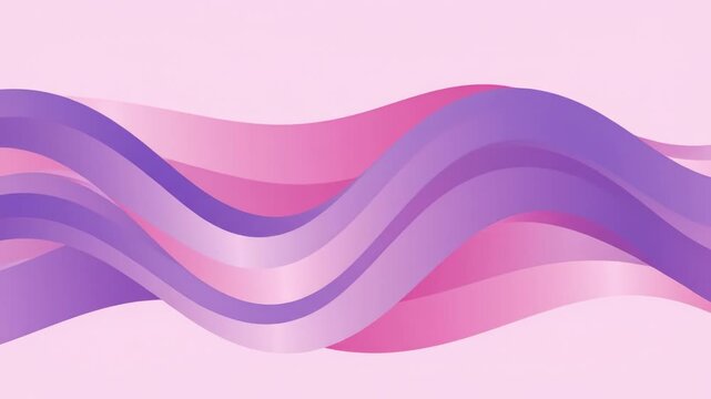 Abstract flowing waves of purple and pink colors on a light pink background.