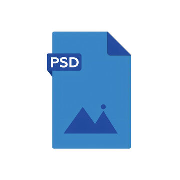 PSD File Icon Design Blue Document Graphic Template for Photoshop File Format
