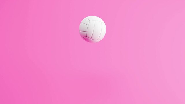 Volleyball Bouncing on Pink Background, Seamless Loop 3D Animation