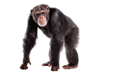 Chimpanzee standing on all fours, isolated on transparent background © Dan