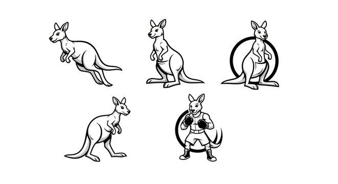 Kangaroo Illustrations - A Collection of Dynamic Poses and Boxing.